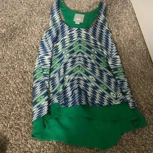 Maeve Tank Green and Blue